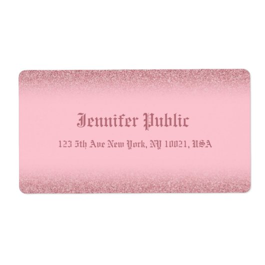 Rose Gold Glitzer Handwriting Template Elegant (Vorne)