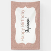 Rose Gold Glitzer Happy Birthday Banner (Vertikal)