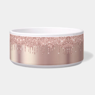 Rose Gold Glitzer Haustiere Bowl Napf