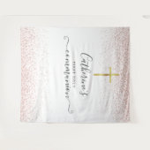 Rose Gold Glitzer Heilige Kommunion Foto Hintergru Wandteppich (Vorderseite (Horizontal))