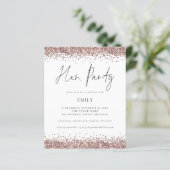 Rose Gold Glitzer Hen Party (Stehend Vorderseite)