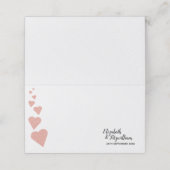 Rose Gold Glitzer Herz Platzkarte/Escortkarte Platzkarte (Außenseite Aufgefaltet)