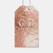 Rose Gold Glitzer Herzenslust Liebe Joziffer Geschenkanhänger (Vorderseite)