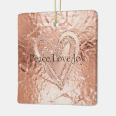 Rose Gold Glitzer Herzenslust Liebe Joziffer Keramikornament (Links)