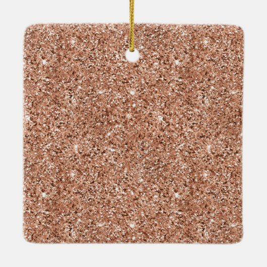 Rose Gold Glitzer Herzenslust Liebe Joziffer Keramikornament (Rückseite)