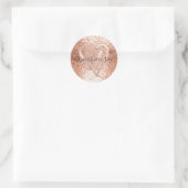 Rose Gold Glitzer Herzenslust Liebe Joziffer Runder Aufkleber (Tasche)