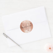 Rose Gold Glitzer Herzenslust Liebe Joziffer Runder Aufkleber (Umschlag)