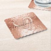 Rose Gold Glitzer Herzenslust Liebe Joziffer Untersetzer (angewinkelt)