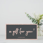 Rose Gold Glitzer Herzgraues Logo (Stehend Vorderseite)