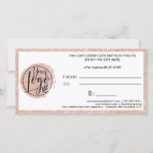 Rose Gold Glitzer Herzgraues Logo (Rückseite)