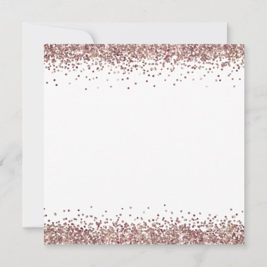 Rose Gold Glitzer Hochzeit Abend Party Square Einladung (Rückseite)