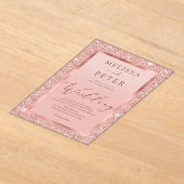Rose Gold Glitzer Hochzeit Acryleinladungen (Ablage )