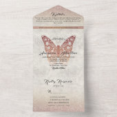 Rose Gold Glitzer Hochzeit All-in-One Einladung (Innen Boden)