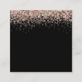Rose Gold Glitzer Hochzeit Black Empfang Details Begleitkarte (Rückseite)