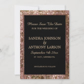 Rose Gold Glitzer Hochzeit speichern das Datum Save The Date (Vorderseite)