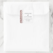 Rose Gold Glitzer Hochzeitrücksendeadresse Quadratischer Aufkleber (Tasche)