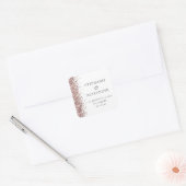 Rose Gold Glitzer Hochzeitrücksendeadresse Quadratischer Aufkleber (Umschlag)