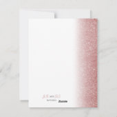 Rose Gold Glitzer Hochzeitseinladung Feiertagskarte (Rückseite)