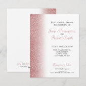 Rose Gold Glitzer Hochzeitseinladung Feiertagskarte (Vorne/Hinten)