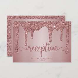 Rose Gold Glitzer Hochzeitsempfehlung Details Begleitkarte