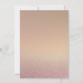 Rose Gold Glitzer Hochzeitsfeier Einladung (Rückseite)