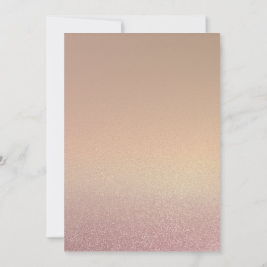 Rose Gold Glitzer Hochzeitsfeier Einladung (Rückseite)