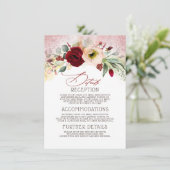 Rose Gold Glitzer Hochzeitshilfsgast Begleitkarte (Stehend Vorderseite)