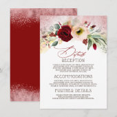 Rose Gold Glitzer Hochzeitshilfsgast Begleitkarte (Vorne/Hinten)