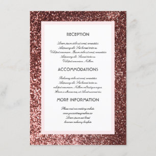 Rose Gold Glitzer Hochzeitsinformationen Gästekart Begleitkarte