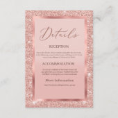 Rose Gold Glitzer Hochzeitskarte Begleitkarte (Vorderseite)