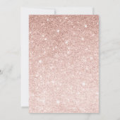 Rose Gold Glitzer Hochzeitskleid Chic Brautparty Einladung (Rückseite)