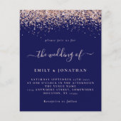 Rose Gold Glitzer Hochzeitsnacht Einladung (Vorderseite)