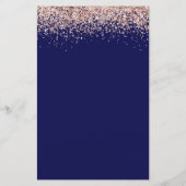 Rose Gold Glitzer Hochzeitsnacht Einladung (Rückseite)