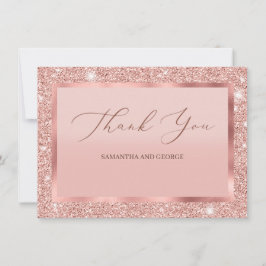Rose Gold Glitzer Hochzeitswohnung Dankeschön Kart Dankeskarte
