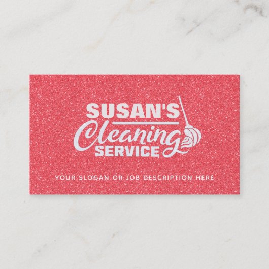 Rose Gold Glitzer House - Reinigungsservice Busine Visitenkarte (Vorderseite)