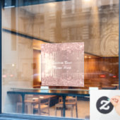 Rose Gold Glitzer Ihr Name Textfenster Klammern Fensteraufkleber (Café-Fenster)