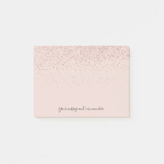 Rose Gold Glitzer Ihre Nachricht Post-it Klebezettel