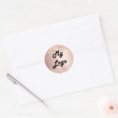 Rose Gold Glitzer Image Business-Logo Runder Aufkleber (Umschlag)