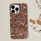 Rose Gold Glitzer Imitate Metal Monogram Sparkle Case-Mate iPhone Hülle