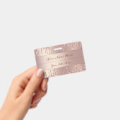Rose Gold Glitzer Individuelle Name Abzeichen Vorl Ausweis (Handheld)