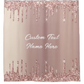 Rose Gold Glitzer Individuelle Name Duschvorhang (Vorderseite)