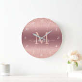 Rose Gold Glitzer Individuelle Name Letter Wall Cl Große Wanduhr (Zuhause)