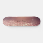 ROSE GOLD Glitzer Individuelle Name Skateboard (Horizontal)