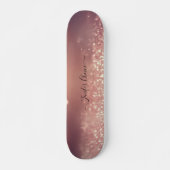 ROSE GOLD Glitzer Individuelle Name Skateboard (Vorne)