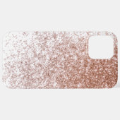 Rose Gold Glitzer iPhone 12 Pro Max Fall Hülle (Hinten horizontal)