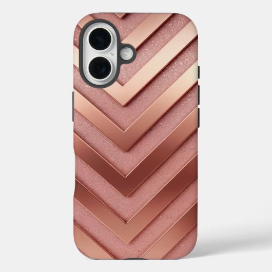 Rose Gold Glitzer iPhone 16 Fall Case-Mate iPhone Hülle (Rückseite)