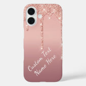 Rose Gold Glitzer iPhone Case - benutzerdefinierte (Rückseite)