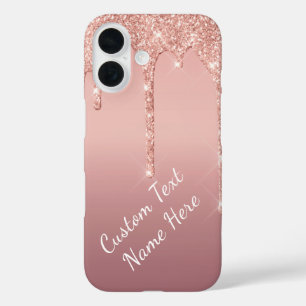 Rose Gold Glitzer iPhone Case - benutzerdefinierte