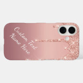 Rose Gold Glitzer iPhone Case - benutzerdefinierte (Rückseite (Horizontal))