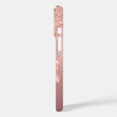 Rose Gold Glitzer iPhone Case - benutzerdefinierte (Rückseite / Links)